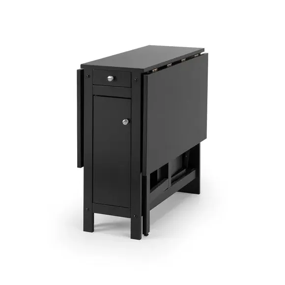 4-Seater Dining Set with Storage - Black, Rubberwood