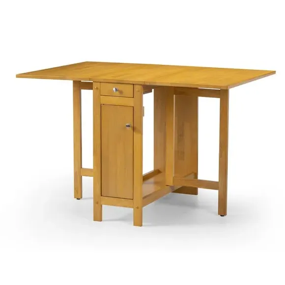 4-Seater Dining Set with Storage - Oak, Rubberwood