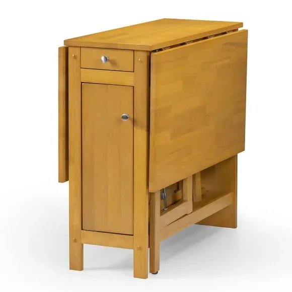 4-Seater Dining Set with Storage - Oak, Rubberwood