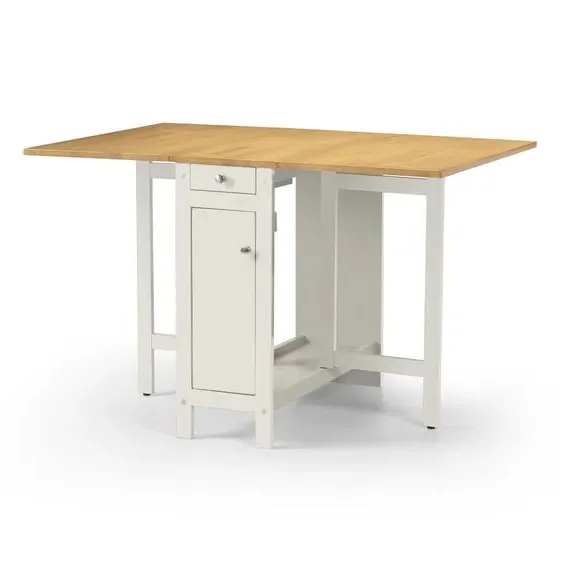 4-Seater Dining Set with Storage - White, Rubberwood