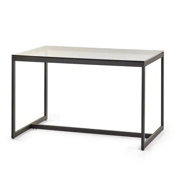 4-Seater Dining Table - Black, Smoked Glass