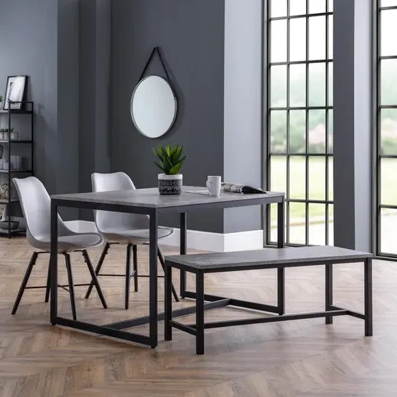 4-Seater Dining Table - Grey, Concrete Effect image