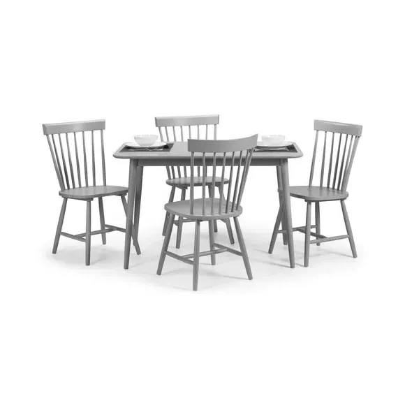 4-Seater Dining Table with Curved Edges - Grey