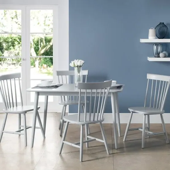 4-Seater Dining Table with Curved Edges - Grey image