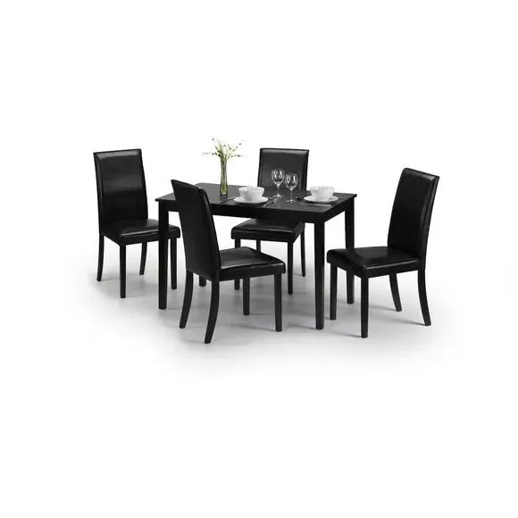 4-Seater Rectangular Dining Table - Black