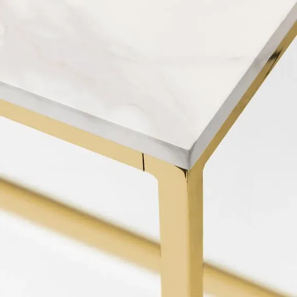 4-Seater Rectangular Dining Table - Gold