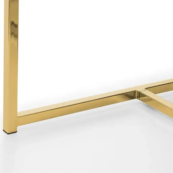 4-Seater Rectangular Dining Table - Gold