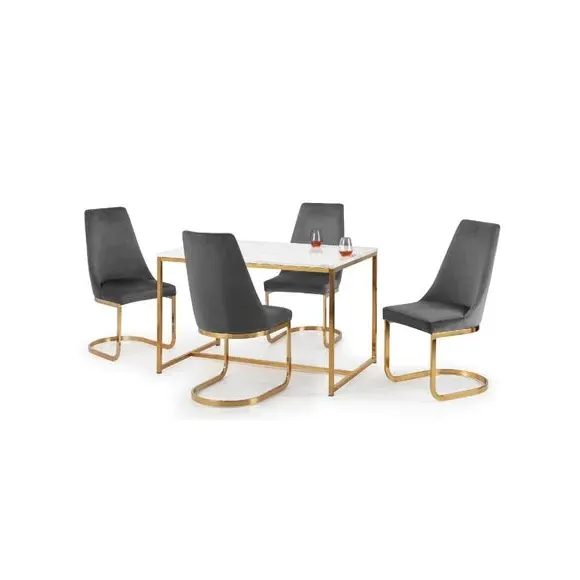 4-Seater Rectangular Dining Table - Gold