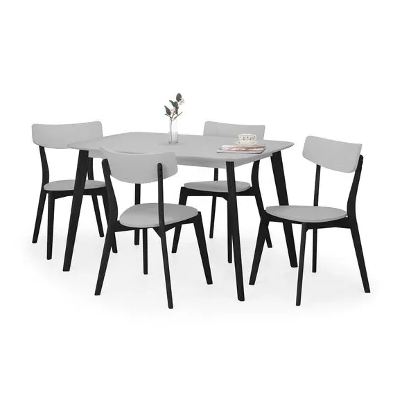 4-Seater Rectangular Dining Table - Grey, MDF