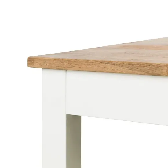 4-Seater Rectangular Dining Table - Ivory, Oak
