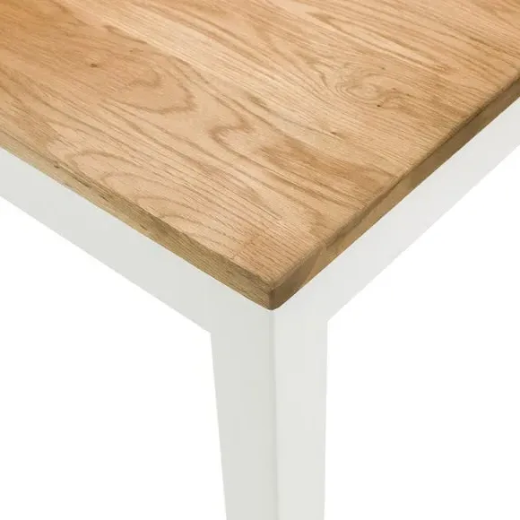4-Seater Rectangular Dining Table - Ivory, Oak