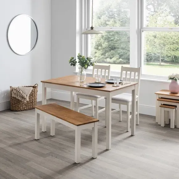 4-Seater Rectangular Dining Table - Ivory, Oak image