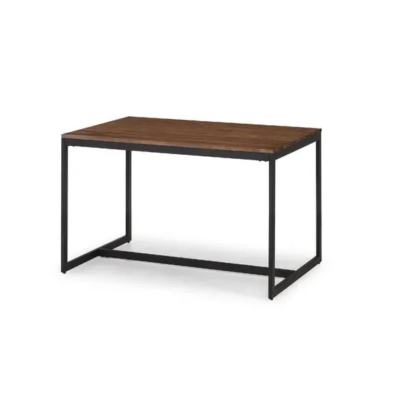 4-Seater Rectangular Dining Table - Walnut, Metal image