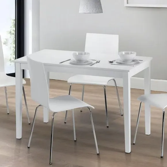 4-Seater Rectangular Dining Table - White