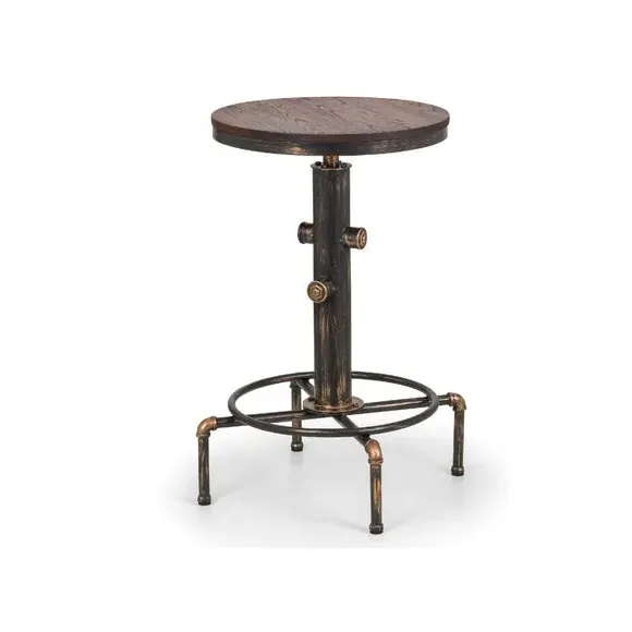4-Seater Round Bar Table - Copper, Metal