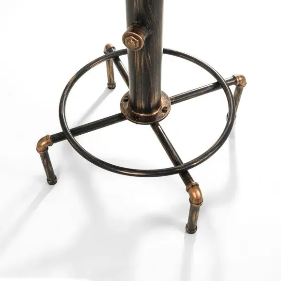 4-Seater Round Bar Table - Copper, Metal