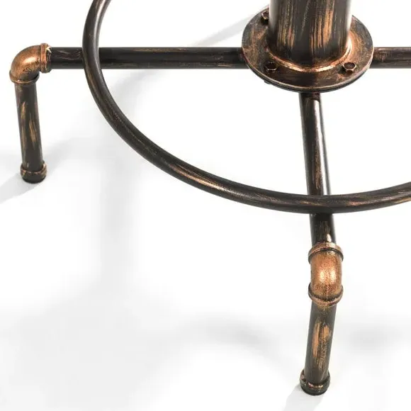 4-Seater Round Bar Table - Copper, Metal