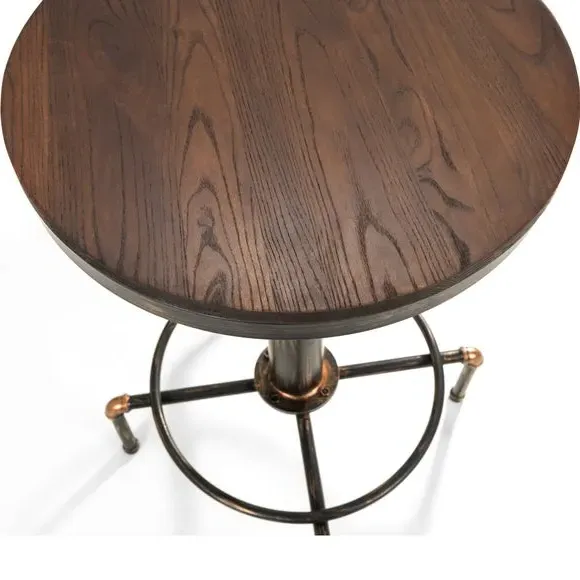 4-Seater Round Bar Table - Copper, Metal