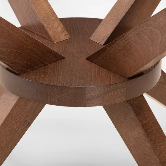 4-Seater Round Dining Set with Chairs - Walnut