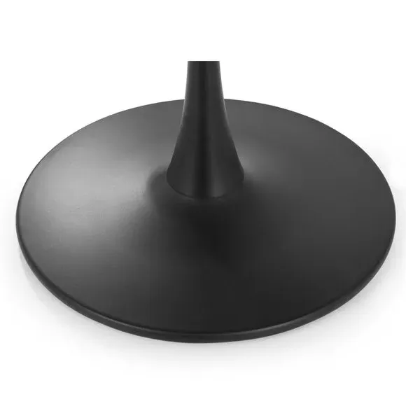 4-Seater Round Dining Table - Black, Marble Effect