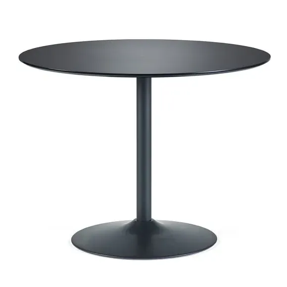 4-Seater Round Dining Table - Black, Metal