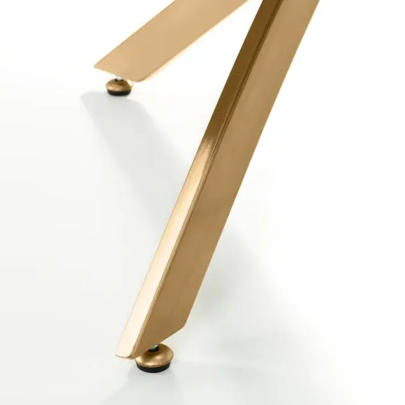 4-Seater Round Dining Table - Gold, Glass