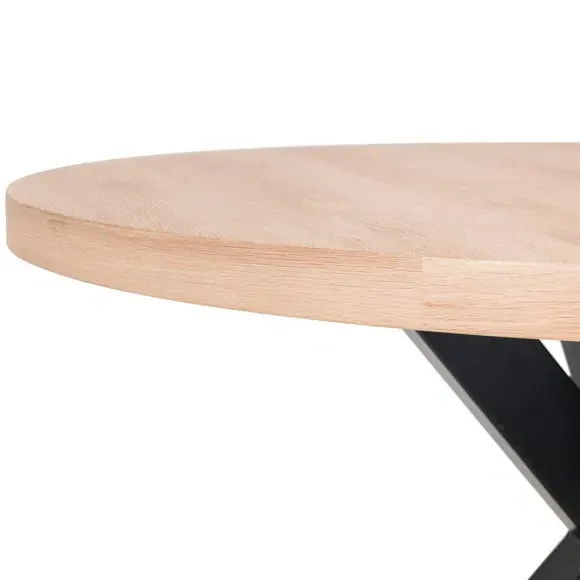4-Seater Round Dining Table - Oak, Wood Effect