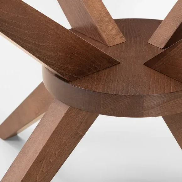 4-Seater Round Dining Table - Walnut, Glass