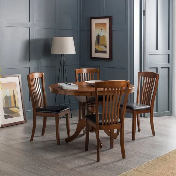 4-Seater Round Extendable Dining Table - Mahogany image