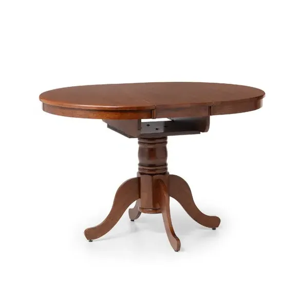 4-Seater Round Extendable Dining Table - Mahogany
