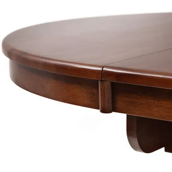 4-Seater Round Extendable Dining Table - Mahogany