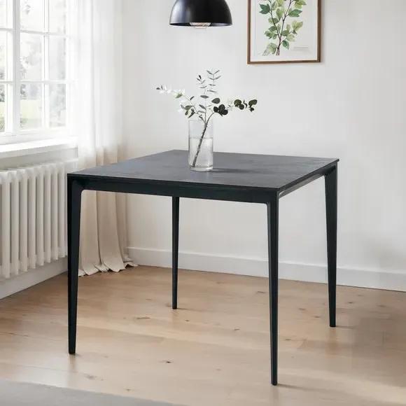 4-Seater Square Dining Table - Grey, Stone image