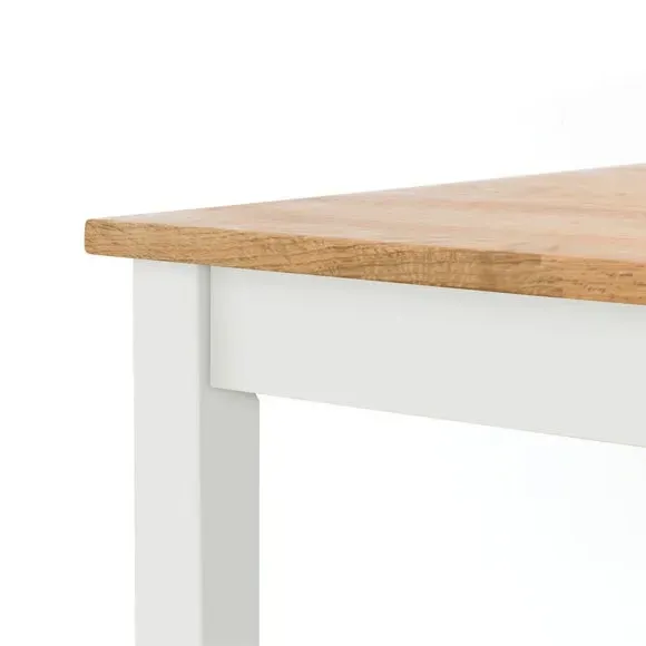 4-Seater Square Dining Table - Ivory, Oak