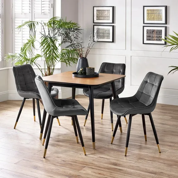 4-Seater Square Dining Table - Walnut, Wood image
