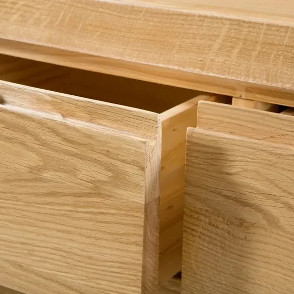 5-Drawer Chest with Curved Edges - Oak Wood