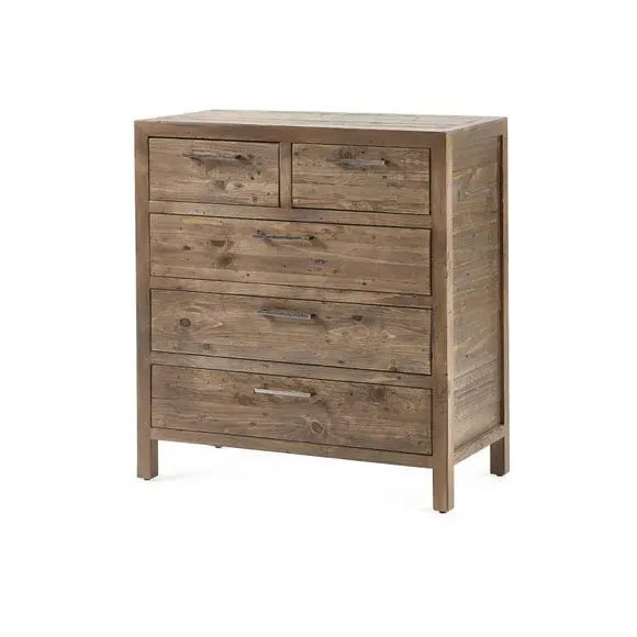 5-Drawer Chest with Metal Handles - Pine