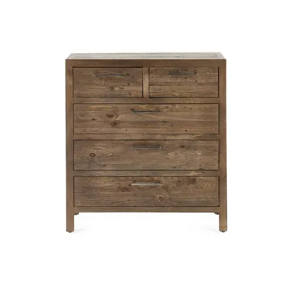 5-Drawer Chest with Metal Handles - Pine
