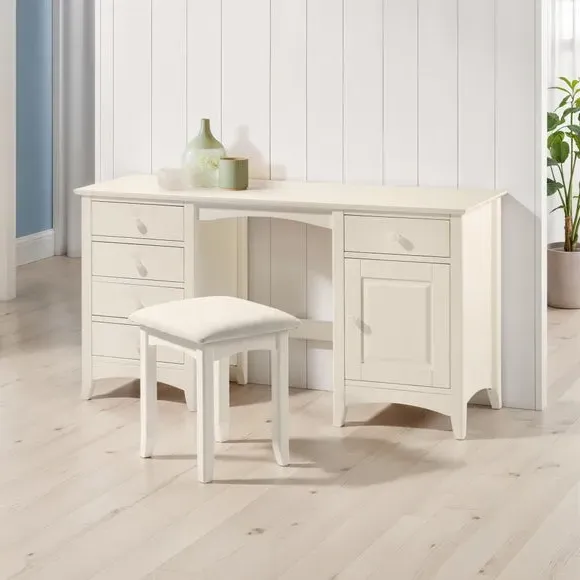 5-Drawer Dressing Table with Cupboard - White image