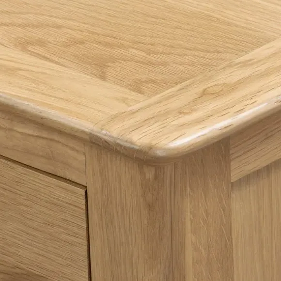 6 Drawer Chest Wide Design - Light Oak, Solid Oak