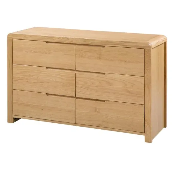 6-Drawer Chest with Curved Edges - Oak image