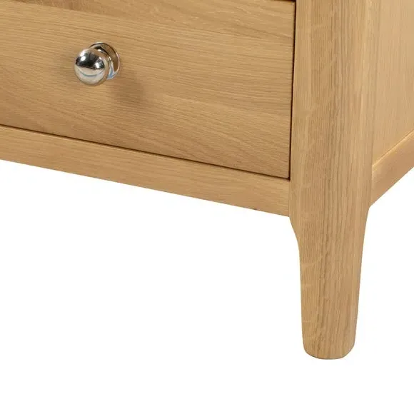 6-Drawer Chest with Silver Handles - Oak