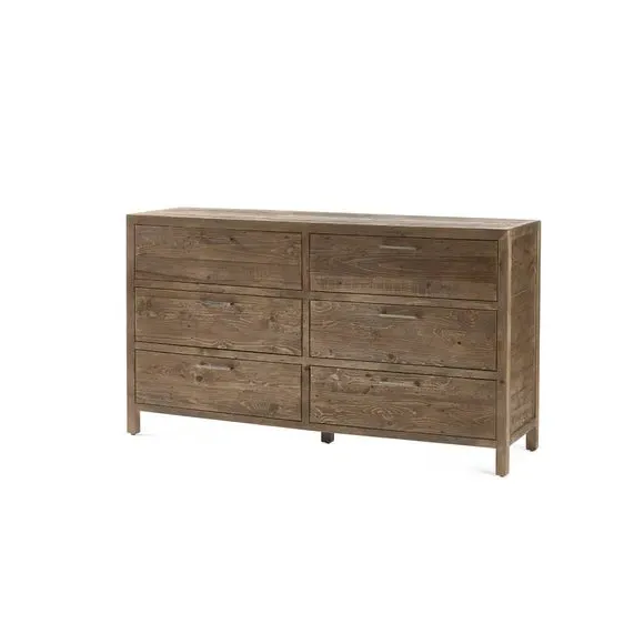 6-Drawer Wide Chest - Pine, Reclaimed Wood