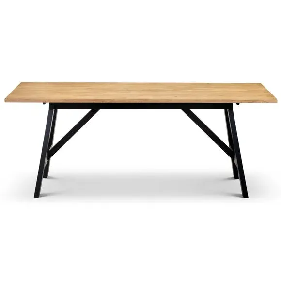 6-Seater Dining Set with Bench - Black, Oak
