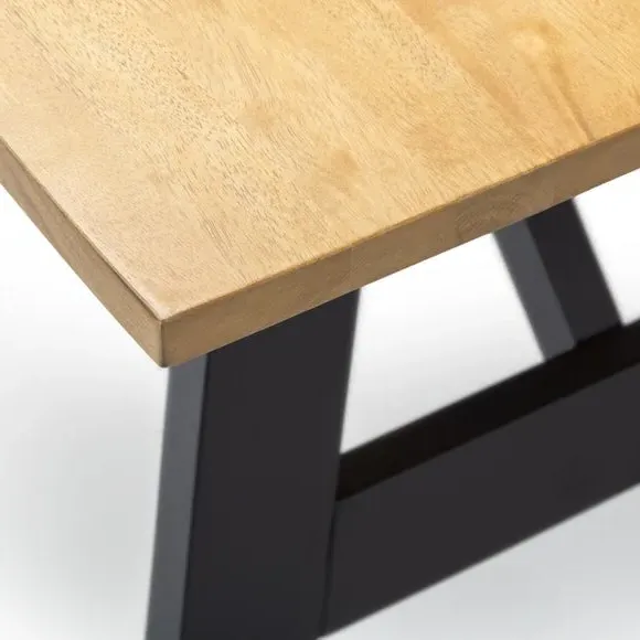 6-Seater Dining Set with Bench - Black, Oak