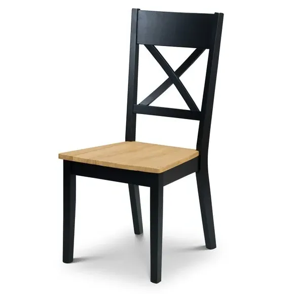 6-Seater Dining Set with Bench - Black, Oak