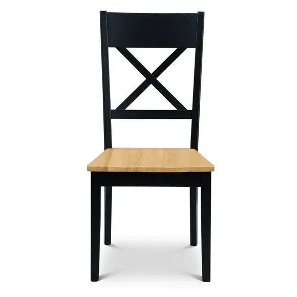 6-Seater Dining Set with Bench - Black, Oak