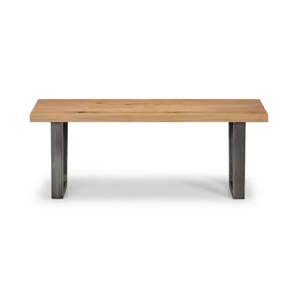 6-Seater Dining Set with Bench - Oak, Solid Wood
