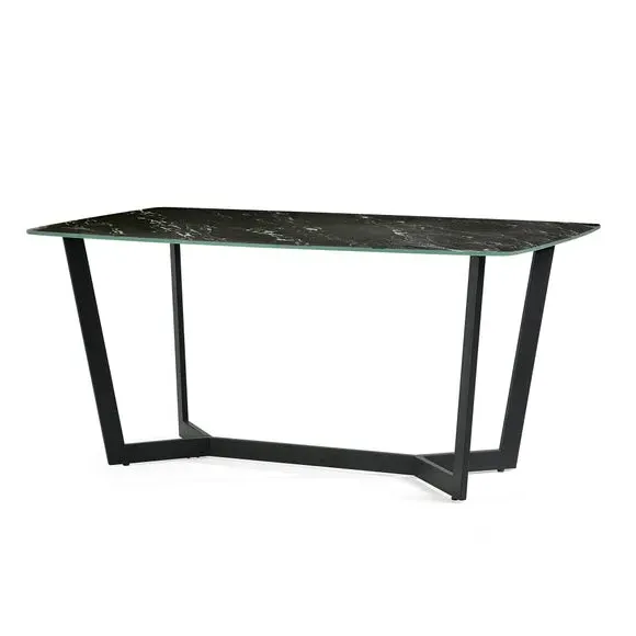 6-Seater Dining Table - Black, Marble