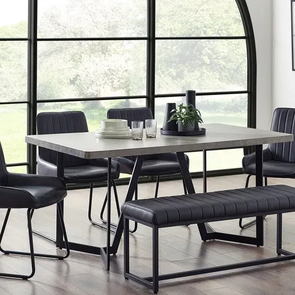 6-Seater Dining Table - Grey, Concrete Effect