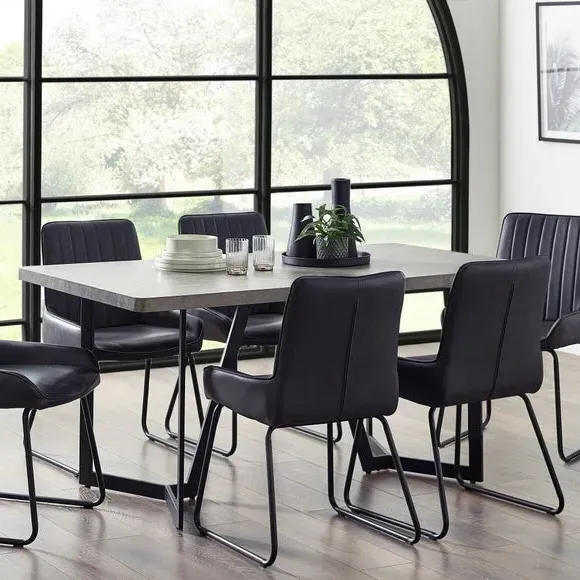 6-Seater Dining Table - Grey, Concrete Effect image